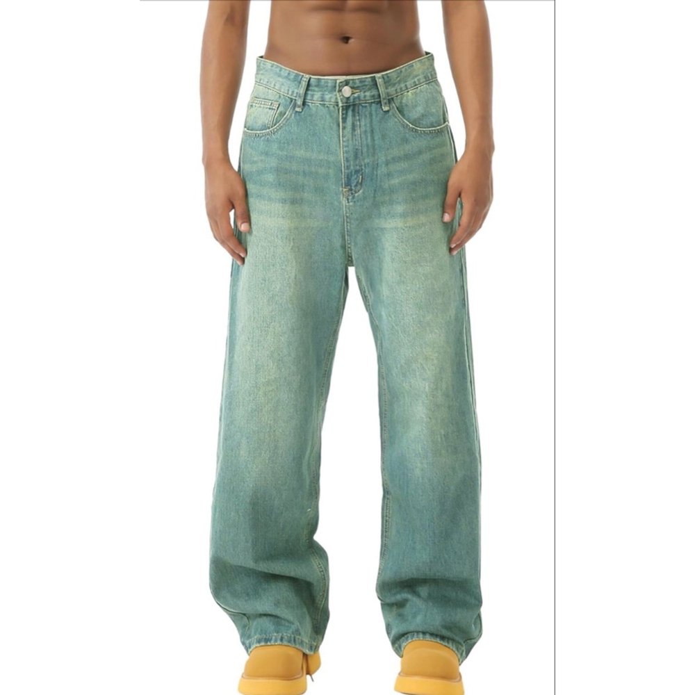 NEW Men Wide Leg Y2k Hip Hop Skater Denim Baggy Loose Jeans 40/28